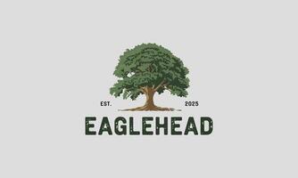 Tree logo with natural, rustic style for Eaglehead brand vector