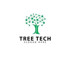 Tree Tech or Tree Science Logo Template Design, Emblem, Design Concept, Creative Symbol, Icon vector
