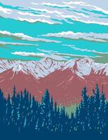 Sundance Range in Banff National Park Alberta Canada WPA Poster Art vector