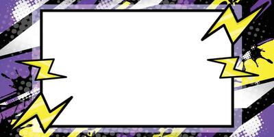 a purple and yellow background with a square frame vector
