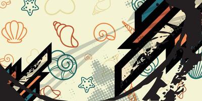 a colorful background with a black and white design vector