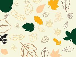 Natural leaf pattern cover background design with vintage color vector