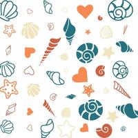 Sea shell pattern cover design with vintage color vector