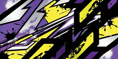 a purple and yellow abstract design with a black and white background vector