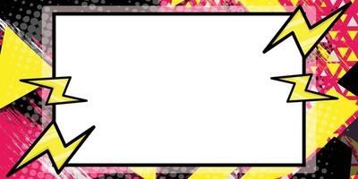 a comic book style frame with lightning bolts on it vector