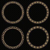 Vintage label design with monograms set vector