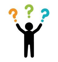 Person silhouette with a question mark, illustration. Ideal for inquiry, support, and troubleshooting themes. vector