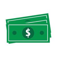 Money icon in flat color style. Banknotes, coins, cash. Graphic design elements illustrating wealth, finance, money and the economy in a line style isolated on a white background vector