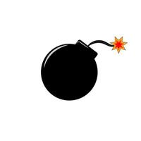 Cartoon bomb, fuse, wick spark icon. on white background. Stock vector