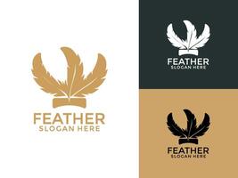 Feather logo design icon , signature logo design template vector