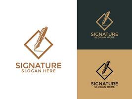 Pen logo design , Modern signature logo design template vector