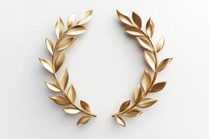 This stunning digital artwork of a golden laurel wreath is perfect for awards, decorations, and graphic design projects, showcasing a minimalist elegance that appeals to a broad audience photo