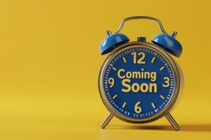Exciting news is on the horizon Make sure to stay tuned for a beautiful vintageinspired design, featuring a charming classic alarm clock that is perfect for your upcoming project or business launch photo