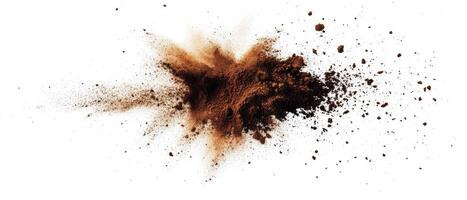 A compelling and dynamic visual representation of a powerful brown dust explosion, effectively illustrating the dual forces of nature and pollution through a vivid and abstract design concept photo