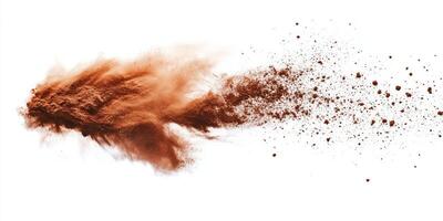 A stunning image of a brown dust cloud erupting represents the chaos of a sandstorm or dirt explosion, highlighting significant environmental themes and issues relevant to our world today photo