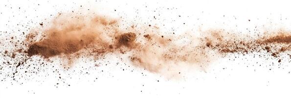 This abstract brown dust cloud visually portrays the effects of a sandstorm, emphasizing a sense of movement and featuring earthy tones. It serves as an ideal background or design element photo