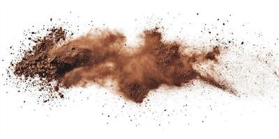 This is a creative and imaginative representation of a dust explosion, showcasing a range of earthy colors and abstract patterns, making it a perfect source of design inspiration for various projects photo