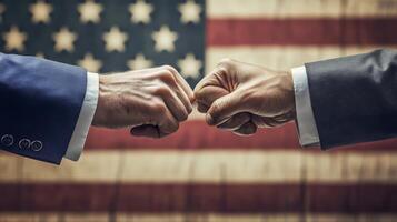 This significant and powerful gesture of unity exhibited during the US elections highlights the vital importance of collaboration and togetherness in the democratic process for a healthy society photo