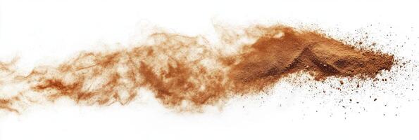 A dynamic brown dust cloud vividly illustrates a powerful sandstorm, effectively showcasing the movement of dirt and pollution in an eyecatching and visually striking manner that captivates viewers photo