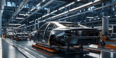 Discover an innovative automotive assembly line that incorporates cuttingedge technology along with precision engineering for the efficient and highquality production of car chassis components photo
