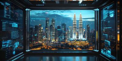 Step into a vibrant, illuminated cityscape that is pulsating with technology, unbounded energy, and cuttingedge innovation, showcasing the extraordinary future of urban living experiences photo