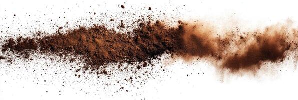 This vibrant representation of a dirt and dust explosion features brown splashes and abstract patterns, making it perfect for backgrounds or artistic projects, adding energy to any creative work photo