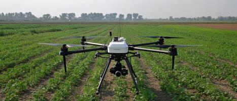 Aerial drones are transforming agriculture by enhancing precision in monitoring, promoting sustainable crop management, and improving efficiency in tracking harvests, thus changing farming operations photo