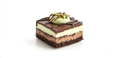 Indulge in this exquisitely crafted chocolate cake that features multiple layers of rich cocoa and creamy textures, making it the ideal choice for satisfying all of your sweet cravings and desires photo