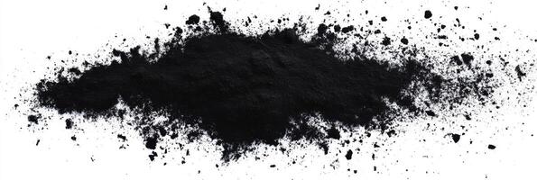 This striking abstract image showcases a rich black powder texture, emphasizing a grainy grunge effect within a minimalist design that captivates and draws in viewers with its visual appeal photo