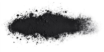 This is a stunning and captivating depiction of black powder, showcasing a grainy texture combined with a dynamic spray effect, making it perfect for various design projects and artistic applications photo