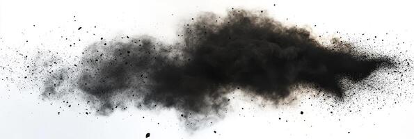 This is an abstract representation of a striking black dust cloud that features intriguing grainy textures and soft gradients, which together create a unique and captivating artistic effect photo