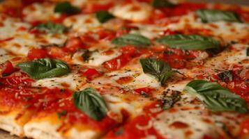 Enjoy every bite of this vegan Margherita pizza, topped with fresh basil, rich tomato sauce, and melty vegan cheese for a delightful culinary experience that leaves you craving more photo