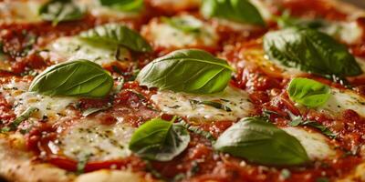 Savor a truly satisfying vegan Margherita pizza made with fresh basil, zesty tomato sauce, and creamy vegan cheese, creating an unforgettable and delicious plantbased meal option for all photo