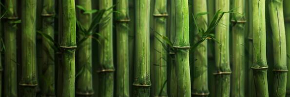 The vibrant bamboo stalks create a serene and calming atmosphere that is perfect for various naturethemed projects photo