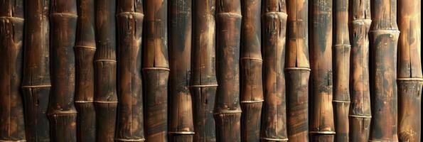 This is a closeup photograph of bamboo poles, ideal for use in natural, ecofriendly design and decor projects photo