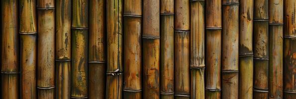 A beautifully textured bamboo wall that is perfect and suitable for creating a background in various media projects photo