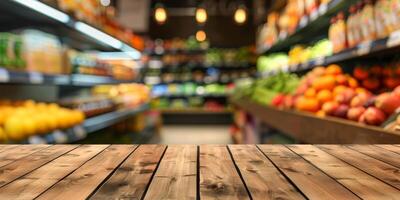 In a grocery stores aisles, theres a vibrant display featuring an array of fresh fruits and vegetables photo