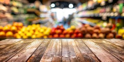 A vibrant and inviting grocery store display showcasing a wide array of fresh fruits and vegetables photo