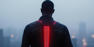 This wearable device, designed for urban environments, integrates advanced technology for continuous health monitoring, enhancing wellness management in daily routines and activities photo