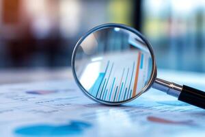 Explore the importance of thorough audits and investigations in business finance. Use tools like magnifying glasses to improve scrutiny, oversight, and accountability, ensuring financial integrity photo
