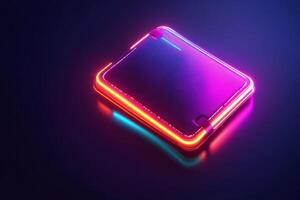 A vibrant digital wallet, illuminated by bright neon lights, serves as a powerful symbol of innovation within the realm of online finance and the enhancement of secure transactions photo