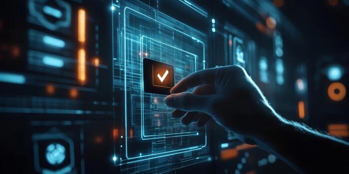 un persona exitosamente confirma un seguro en línea pago transacción utilizando un digital interfaz ese prominentemente caracteristicas un verificación garrapata, enfatizando el importancia de seguro comercio electrónico actas foto