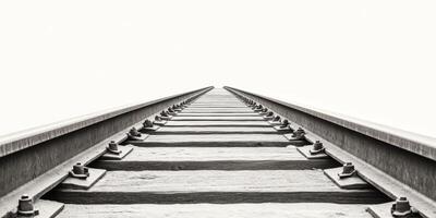 This intriguing image of train tracks symbolizes travel, continuous movement, and adventure, highlighting key themes of modern transportation and its significance in our evolving society photo