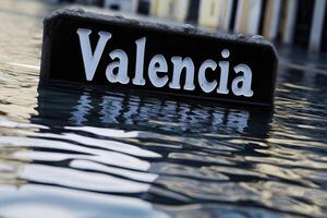 The image shows Valencia submerged in water due to a severe DANA flood, highlighting the environmental impact and reminding us of human resilience against such devastating natural disasters photo