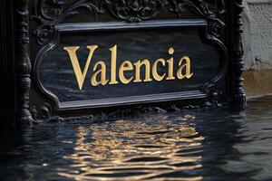 Valencia faces a severe flood crisis due to DANA, showcasing community resilience. Sunlight shines on submerged streets, creating a surreal scene that encapsulates this unfolding situation photo