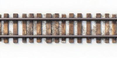 A detailed and intricate 3D model of a train rail that showcases realistic and vivid textures, making it an excellent choice for travel and transport concepts in various digital projects and media photo