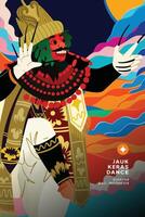 Indonesian Balinese Dancer illustration with colorful background design idea vector