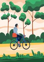 Forest Path With Green Trees vector