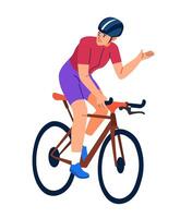 Cyclist with raised hand vector