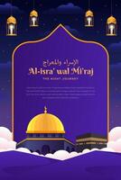 gradient isra miraj the night journey vertical banner illustration vector
